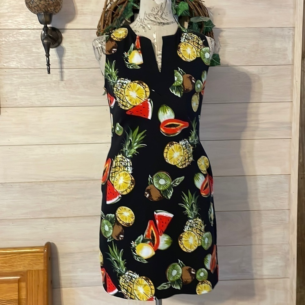 NEW NY & Co Fruit Black Dress S